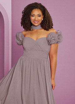 Barbie ♥ Azazie Bridesmaid Dresses Dusk A-Line Off the Shoulder Chiffon Convertible Dress image20