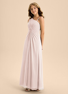 Azazie Brooke Junior Rose Petal A-Line Side Slit Chiffon Dress image6