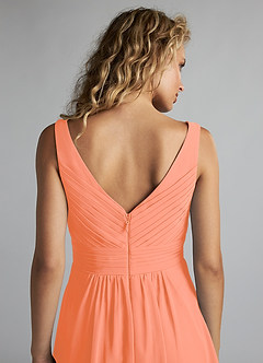 Azazie Grace Vente Finale Robe Trapèze en Mousseline de soie Plissée Coucher De Soleil image6