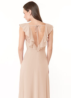 Azazie Yoko Bridesmaid Dresses English Rose A-Line Ruched Chiffon Dress image12