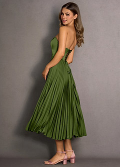 Celene Olive Green Midi Dress image4