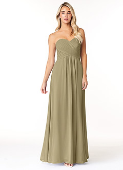 Azazie Yazmin Brautjungfernkleider Wandelbar A-Linie Herzausschnitt Chiffon Kleid Moosgrün image4