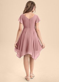 Azazie Janeaurelia Junior Dusty Rose A-Line Pleated Chiffon Dress image2