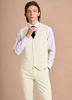 front James 상아 정장 조끼