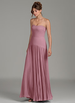 Azazie Yuliana Bridesmaid Dresses Vintage Mauve A-Line Strapless Chiffon Dress image5
