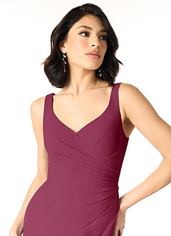 Azazie Renessa Vente Finale Robe A-ligne en Mousseline de soie Dentelle Agave image3