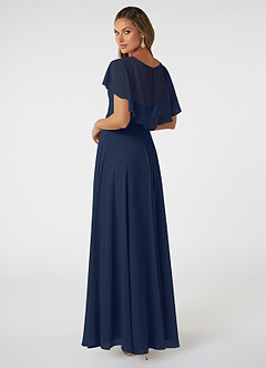 Azazie Jamie Brautjungfernkleider A-Linie Chiffon Kleid Dunkelmarine image4