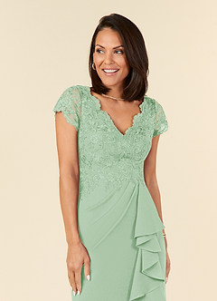 Azazie Carmen vestidos de madre de la novia Vestido de Salvia Polvorienta de Encaje de Recto image5