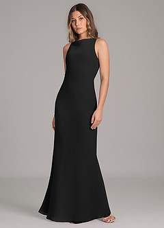 Azazie Allettie Bridesmaid Dresses Black Mermaid Chiffon Dress image3