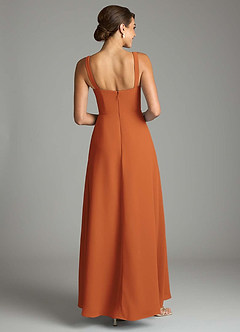 Azazie Debra Bridesmaid Dresses Cinnamon A-Line with Pockets Chiffon Convertible Dress image6
