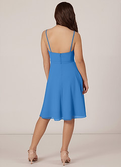 Azazie Kalie Junior Blue Jay A-Line with Belt Chiffon Dress image2