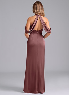 Azazie Bonny Bridesmaid Dresses Vintage Mauve Mermaid Off the Shoulder Stretch Satin Dress image2