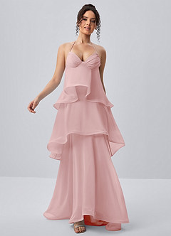 Eliaofen Trübes Rosa A-Linien-Chiffon-Rüschen-Sonnenkleid image4