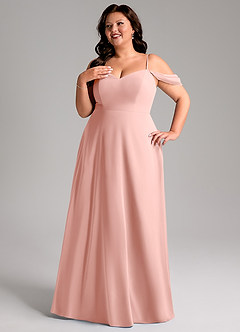 Azazie Marley Bridesmaid Dresses Rosette A-Line Off the Shoulder Chiffon Convertible Dress image14
