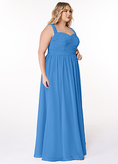 Azazie Zapheira Bridesmaid Dresses Blue Jay A-Line Ruched Chiffon Dress image9