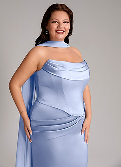 Azazie Sorrel Brudtärnklänningar Klänning av Sjöjungfru i Stretch Satin Axelbandslös Is Konvertibel image10