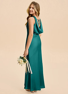 Azazie Rylina Junior Peacock Mermaid Stretch Satin Dress image5