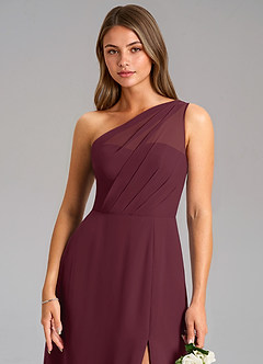 Azazie Phaedra Brautjungfernkleider A-Linie One-Shoulder Chiffon Kleid Cabernetrot image8
