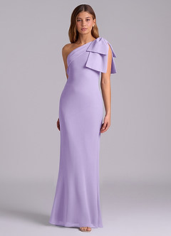 Azazie Yuanna Bridesmaid Dresses Lilac Mermaid One Shoulder Chiffon Dress image5