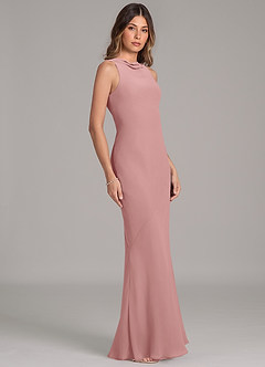 Azazie Allettie Jurken voor bruidsmeisjes Jurk van Chiffon met Zeemeermin Stoffige Roos image5