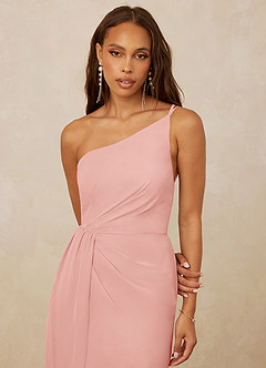 Christian Siriano Bridal for Azazie 1003 Bridesmaid Dresses Rosette Sheath One Shoulder Chiffon Dress image4