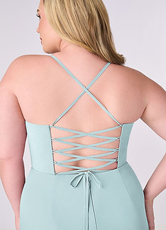 Barbie ♥ Azazie Bridesmaid Dresses Mist Sheath Corset Chiffon Dress image8