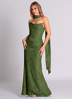 Azazie Sorrel At-home Try On Dresses Black Mermaid Corset Floral Burnout Convertible Dress image3