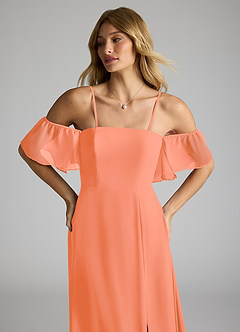 Azazie Sue Bridesmaid Dresses Sunset A-Line Off the Shoulder Chiffon Convertible Dress image2
