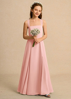 Azazie Tater Girls Formal Flower Girl Dresses Rosette A-Line Pleated Chiffon Dress image4