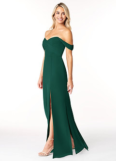 Azazie Joretta Bridesmaid Dresses Emerald A-Line Sweetheart Neckline Chiffon Convertible Dress image4