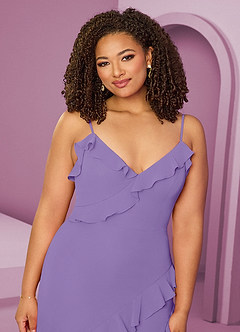 Barbie ♥ Azazie Brautjungfernkleider Etui Chiffon Kleid Tahiti image14