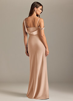 Azazie Madelyn Bridesmaid Dresses English Rose Mermaid Off the Shoulder Stretch Satin Convertible Dress image2