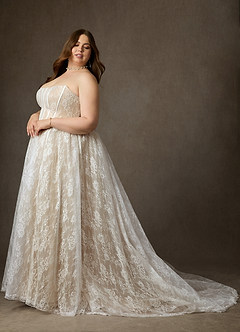 Azazie Demetria Suknie ślubne Suknia balowa Bez ramiączek Sznurówka Pociąg Kapliczny Sukienka image13