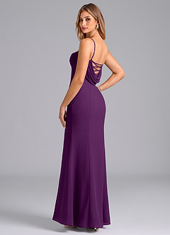 Azazie Wynni Bridesmaid Dresses Grape Mermaid Corset Chiffon Dress image5