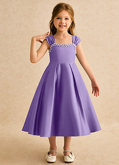 Azazie Yosemite Flower Girl Dresses Tahiti Ball-Gown Sweetheart Neckline Matte Satin Dress image1