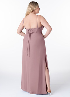 Azazie Mai Bridesmaid Dresses Dusty Rose Sheath Pleated Chiffon Dress image9