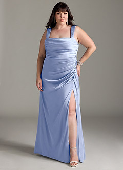 Azazie Jesaphine Bridesmaid Dresses Ice Sheath Bow Stretch Satin Dress image8