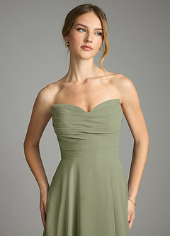 Azazie Ayla Abiti da Damigella Abito A-Line in Chiffon Scollo a Cuore Pistacchio image6