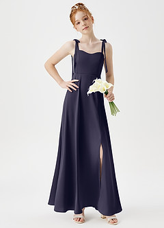 Azazie Rosey Junior A-Linie Herzausschnitt Stretch-Satin Kleid Sturm image3