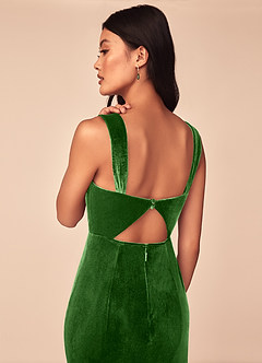 Azazie Lanessa Bridesmaid Dresses Ivy Mermaid V-Neck Keyhole Back Velvet Dress image5