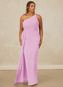 Christian Siriano Bridal for Azazie 1003 Bridesmaid Dresses Candy Pink Sheath One Shoulder Chiffon Dress image10