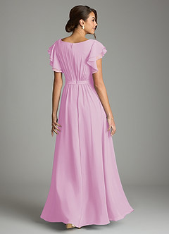 Azazie Daphne vestidos de dama de honor modestos Vestido de Corte en A Volantes Hasta el suelo Gasa image2