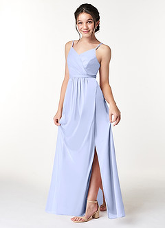 Azazie Luxy Junior Lavender Pleated Mesh Dress image4