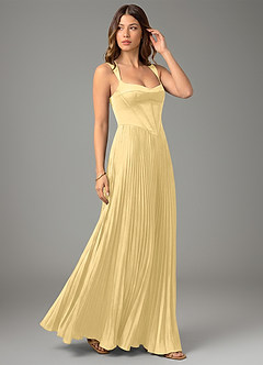 Azazie Avenelle Robes de demoiselle d'honneur Robe Trapèze en Satin extensible Corset Beurre image5