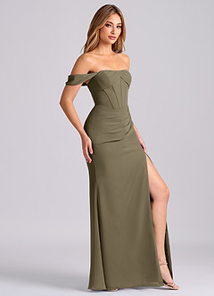 Azazie Joanne Final Sale Black Mermaid Off the Shoulder Chiffon Dress image4
