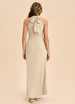 Azazie Doretta Junior Vestido de Champán de Gasa de Corte Recto con Plisado image2