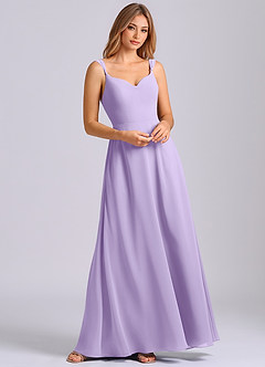Azazie Beatrice Brautjungfernkleider A-Linie Herzausschnitt Chiffon Kleid Flieder image4