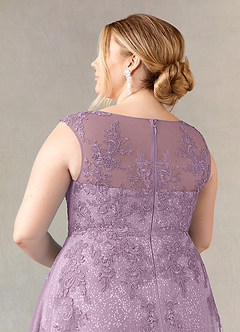 Azazie Flynn Mother of the Bride Dresses Wisteria A-Line Boatneck Lace Tulle Dress image11