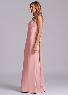 Azazie Ailanie Brudtärnklänningar Klä av Tubklänning i Stretch Satin Axelbandslös Puderrosa image6