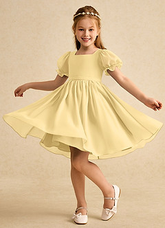 Azazie Jolie Flower Girl Klänningar Klä A-Line i Chiffong med ärmar image3
